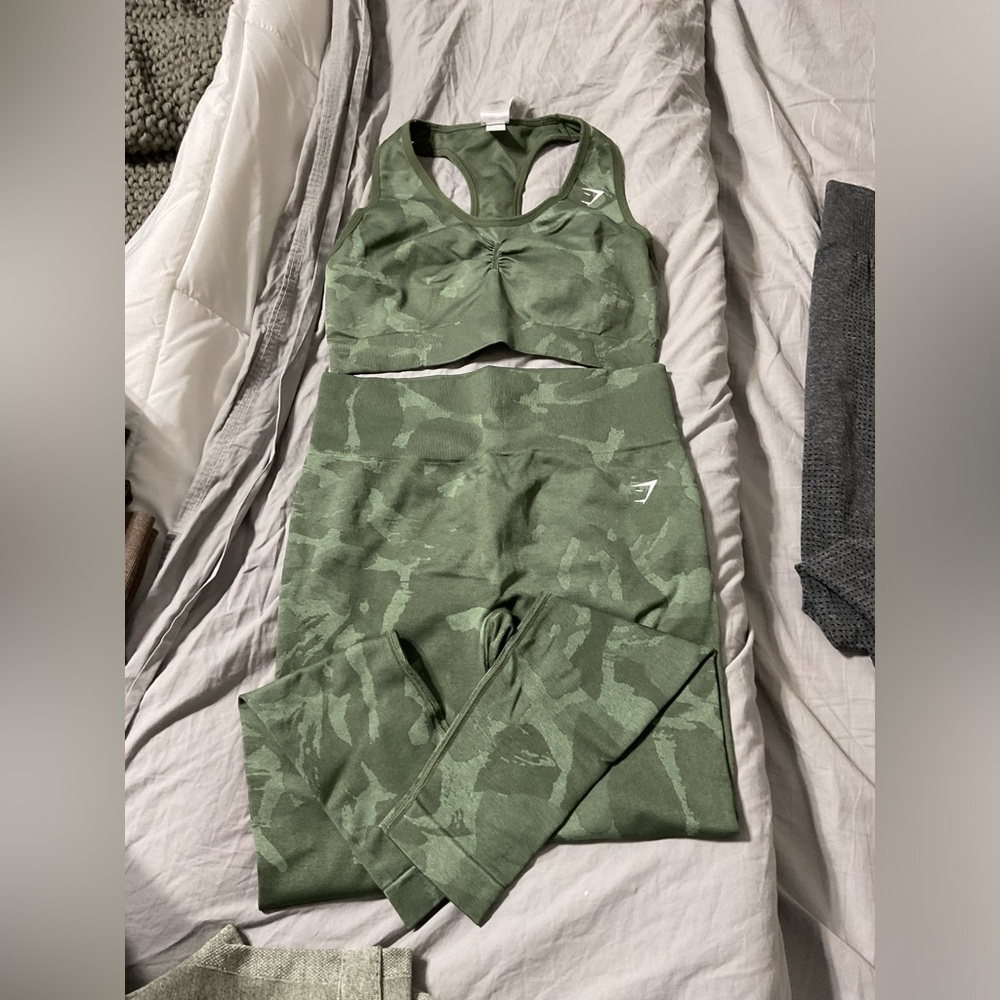 Gymshark Green Sports Bra Racerback Medium Support